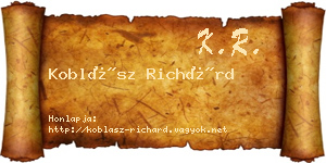 Koblász Richárd névjegykártya