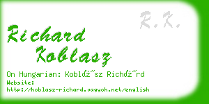 richard koblasz business card